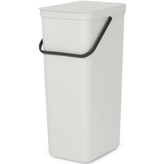 Brabantia Sort - Go konyhai szemetes felnyitható fedéllel, fogantyúval szelektív és komposzt gyűjtéséhez, 40L - L méret, világosszürke - 214424