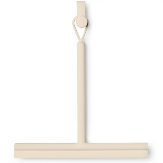 Brabantia ReNew Shower Squeegee 240mm vízlehúzó zuhanyzóba függeszthető akasztóval, 1. oldal vízlehúzó, 2. oldal kefés fej, csúszásmentes, szilikon, világos bézs - 223303