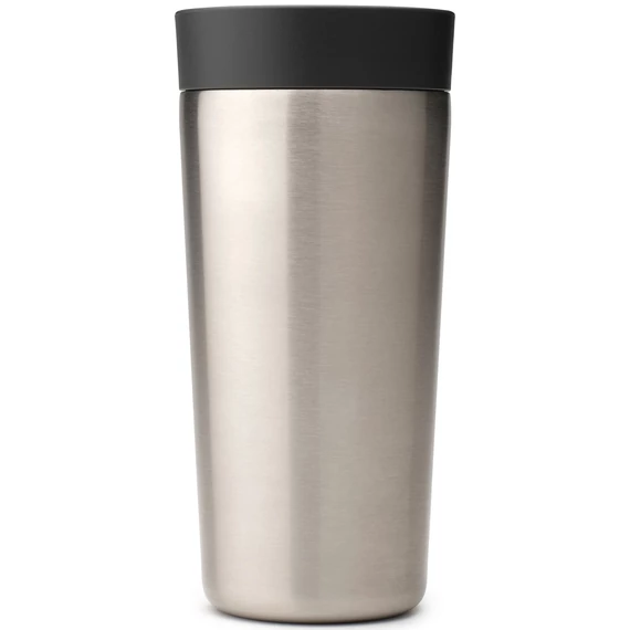 Brabantia Make-Take Insulated Flask duplafalú termoszbögre 360ml, hideg és meleg italok számára, szivárgásmentes, snap lid fedél, r.m. acél, sötétszürke - 228681