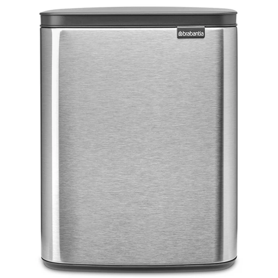 Brabantia Bo Waste Bin hulladékgyűjtő felnyitható, Soft-Close fedéllel, műanyag tartály, 12L - C méret, r.m. acél, selyem ujjlenyomatmentes - 230486
