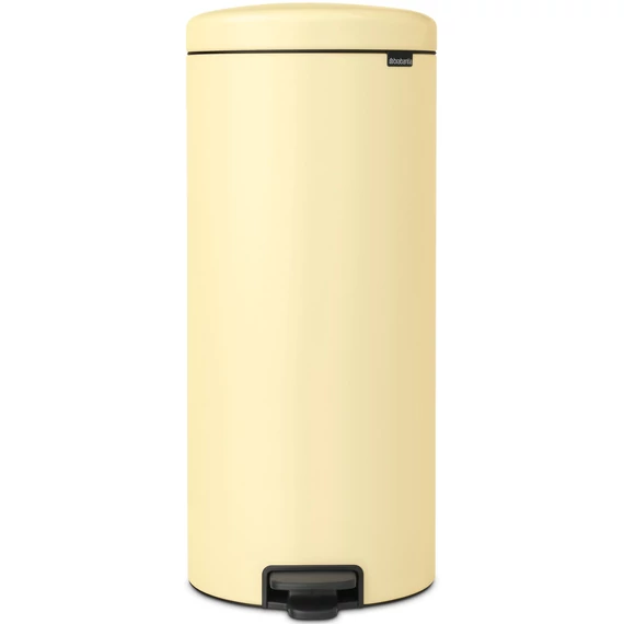 Brabantia NewIcon pedálos hulladékgyűjtő szagmentesen záródó Soft-Close fedél, műanyag tartály, 30L - G méret, acél, kellemes sárga - 233845