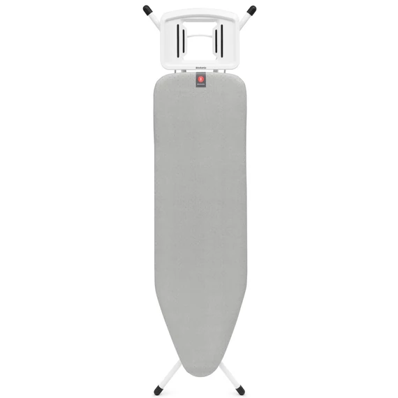 Brabantia Solid Steam Iron Rest vasalódeszka 1240x380mm - B méret, fix vasalótámasz, D=22mm fehér váz, metalizált szürke huzat - 243424