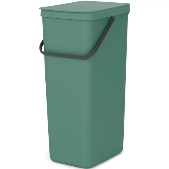 Brabantia Sort - Go konyhai szemetes felnyitható fedéllel, fogantyúval szelektív és komposzt gyűjtéséhez, 40L - L méret, platina zöld - 251023