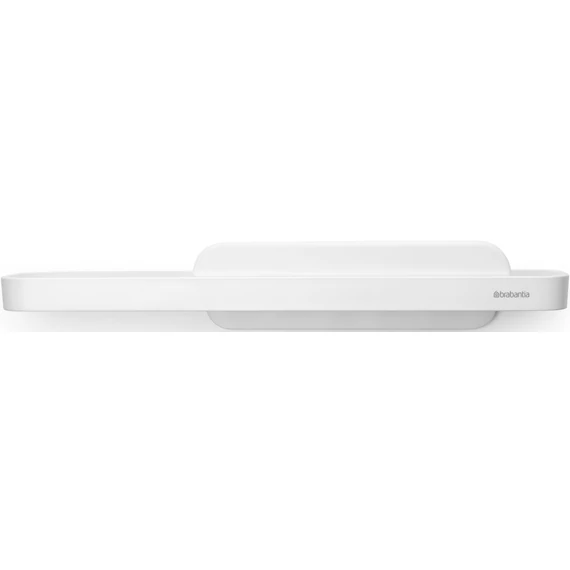 Brabantia MindSet zuhanypolc szilikon üveglehúzóval, 421x90mm, szikrázó fehér ásványi textúra - 303623