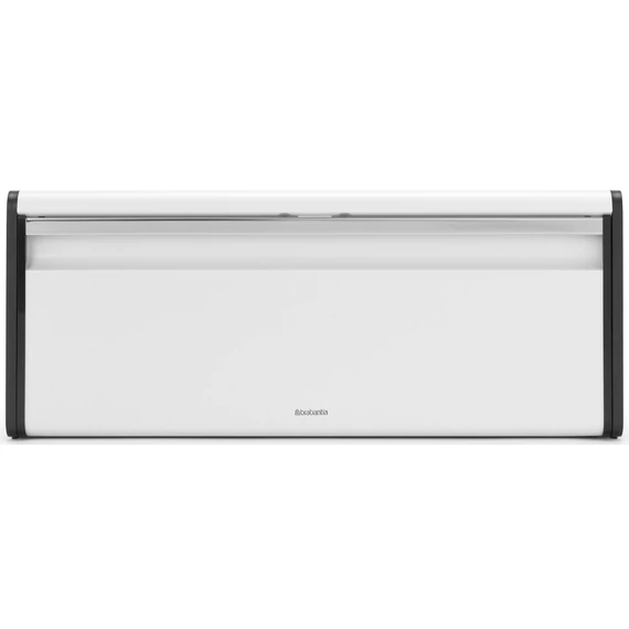 Brabantia Fall Front kenyértartó lehajtható ajtóval, mágneses zárral, sík tetővel, szögletes, 465mm széles, acél, fehér - 306006