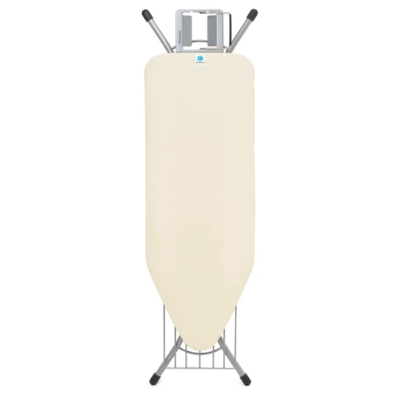 Brabantia Steam Iron Rest vasalódeszka 1240x450mm - C méret, kinyitható vasalótámasz, ágyneműtartóval, D=22mm metalizált szürke váz, ekrü huzat - 321924
