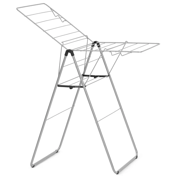 Brabantia HangOn Drying Rack ruhaszárító állvány, 15m szárítási hossz, 4db ruhaakasztó kampó, 12kg teherbírás, összecsukható, acél, metál szürke - 403361