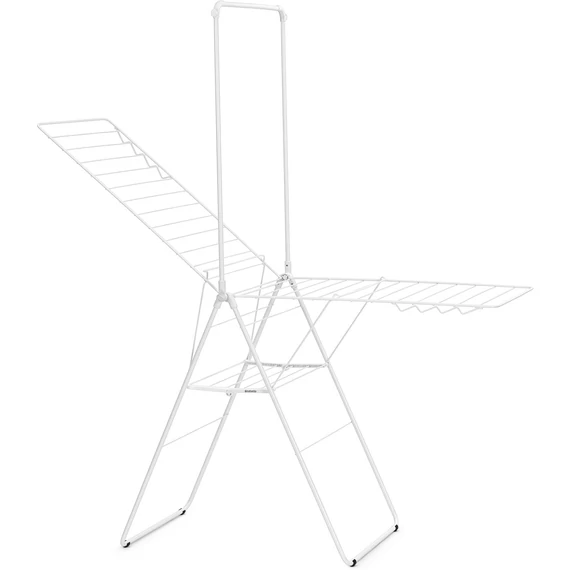 Brabantia HangOn Drying Rack ruhaszárító állvány, 25m szárítási hossz, felhajtható vállfa tartórúddal, 8db ruhaakasztó kampó, 12+10kg teherbírás, összecsukható, acél, fehér - 403507