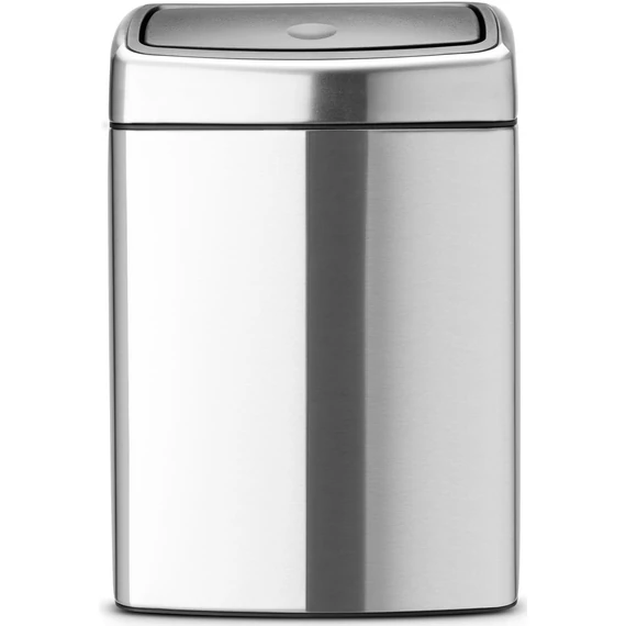 Brabantia Touch Bin fali/álló nyomófedeles hulladékgyűjtő S, szögletes, 10L - C méret, r.m. acél, selyem ujjlenyomatmentes - 477225