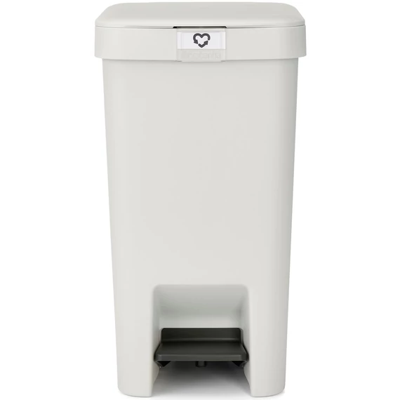 Brabantia StepUp pedálos kuka hulladéktípus jelölő ablakkal, lecsapódásgátló fedél, 16L - D méret, 91% újrahasznosított műanyag, világosszürke - 800221