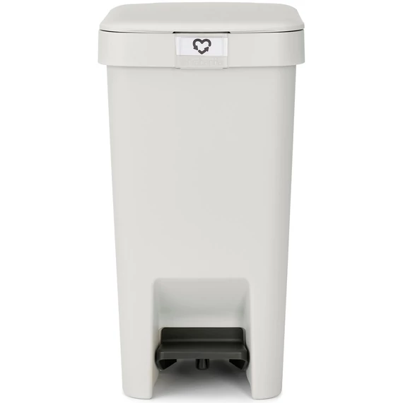 Brabantia StepUp pedálos kuka hulladéktípus jelölő ablakkal, lecsapódásgátló fedél, 10L - C méret, 91% újrahasznosított műanyag, világosszürke - 800245