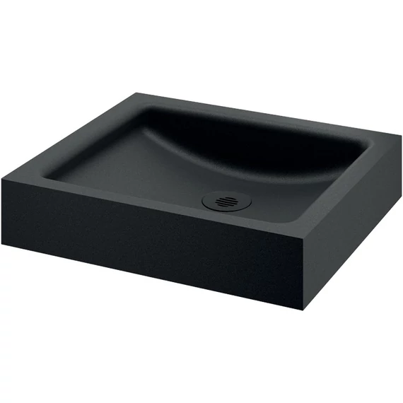 DELABIE UNITO pultra ültetett kézmosókagyló csapfurat nélkül, 395x350mm, 1,2mm, r.m. acél, matt fekete Teflon bevonat