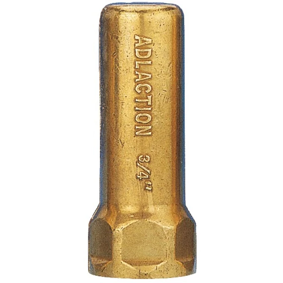 DELABIE vízütés csillapító, vízkalapács elnyelő r.m. acél rugóval, dugattyúval, max. 20 bar, H=92mm sárgaréz test, F3/4