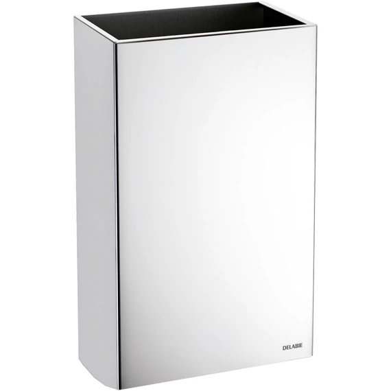 DELABIE fali hulladékgyűjtő fedő nélkül, SLIM kialakítás, 20L, r.m. acél, fényes