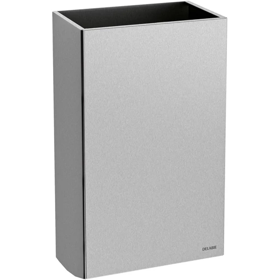 DELABIE fali hulladékgyűjtő fedő nélkül, SLIM kialakítás, 20L, r.m. acél, selyem