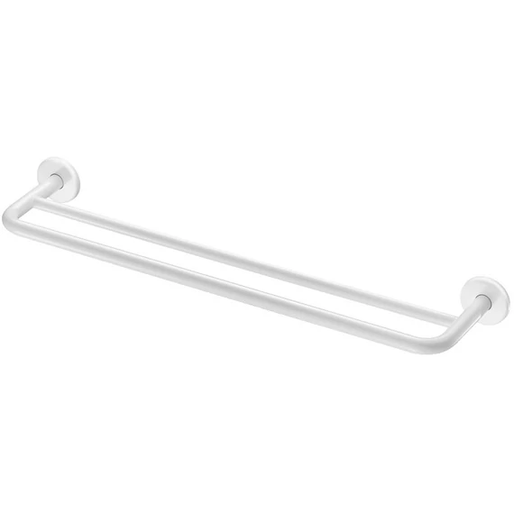 DELABIE törölközőtartó rúd, 600 mm egyenes, 2 állású, r.m. acél, d=16/20 mm, fehér