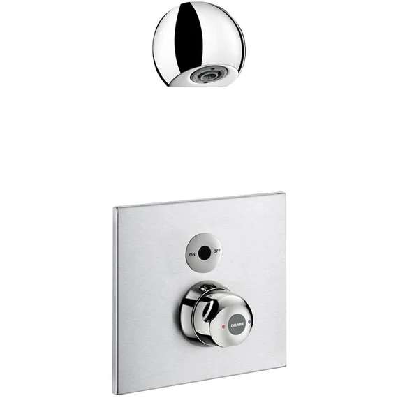 DELABIE SECURITHERM beépített infra zuhanycsap termokeverővel H-M vízre ROUND zuhanyfejjel, BOX, elemes