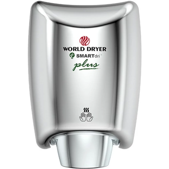 WORLD DRYER SMARTdri Plus okos kézszárító, állítható sebesség és fűtőszál, 400-1200W, 10mp, r.m. acél fényes, K48-972P2