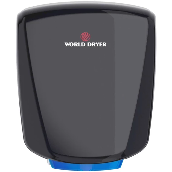 Q-162A2 WORLD DRYER VERDEdri villámgyors kézszárító zajszint csökkentővel, alumínium, fekete, 950W, 12mp, 69 dB SILENT
