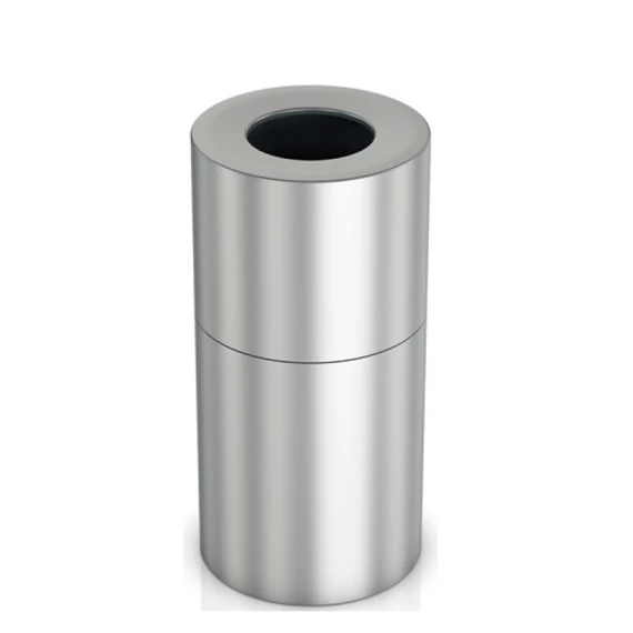 Vandálbiztos nagy méretű 50L álló hulladékgyűjtő, H=775mm, alumínium, ujjlenyomatmentes