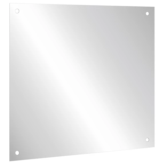 Vandálbiztos, rozsdamentes acél tükörlap, 200x200mm, furatolt