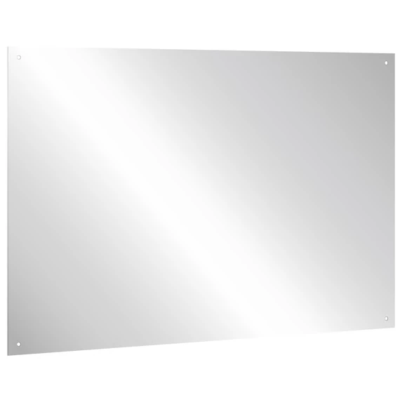 Vandálbiztos, rozsdamentes acél tükörlap, 500x400mm, furatolt