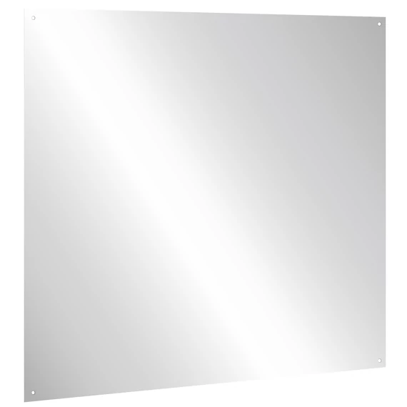 Vandálbiztos, rozsdamentes acél tükörlap, 600x600mm, furatolt