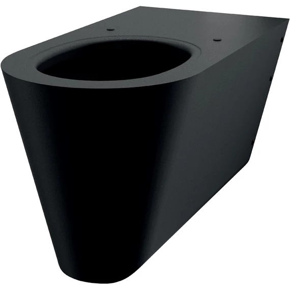 DELABIE vandálbiztos, rozsdamentes acél akadálymentes fali WC-csésze, 700mm kinyúlás, matt fekete Teflon bevonat, DEL110710BK