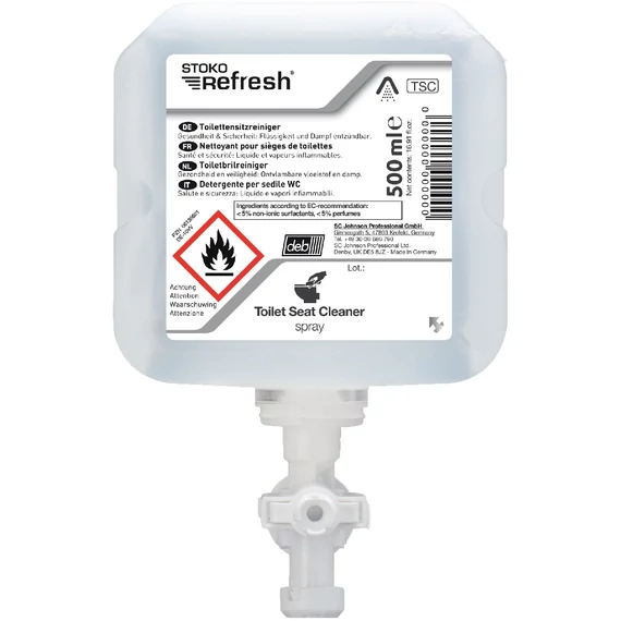 SCJP STOKO Refresh alkoholtartalmú WC-ülőke tisztító spray, Stoko Refresh manuális adagolóhoz, 500ml patron