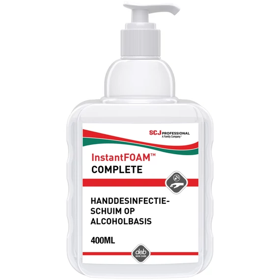 SCJP InstantFOAM COMPLETE alkoholos kézfertőtlenítő hab, széles hatásspektrum, illat- és színezékmentes, hipoallergén, 400ml asztali pumpás flakon