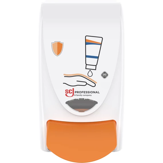 SCJP Proline Protect Hands munkavégzést megelőző kézvédő krém adagoló Stokoderm és Travabon patronokhoz, manuális, 1L, ABS műanyag, fehér/narancssárga