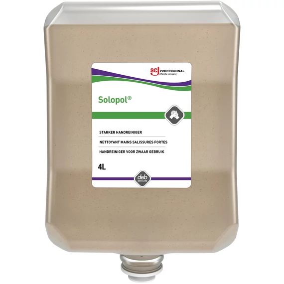 SCJP Solopol Heavy Duty ipari kézmosó szappan makacs szennyeződésekre, dióhéj őrleménnyel, erős tisztítóhatás: 4/5, Heavy Duty adagolóhoz, 4L patron