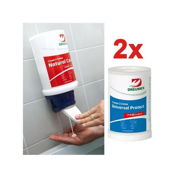 Dreumex Universal protect One2Clean 2x1,5L kézvédő krém + manuális adagoló