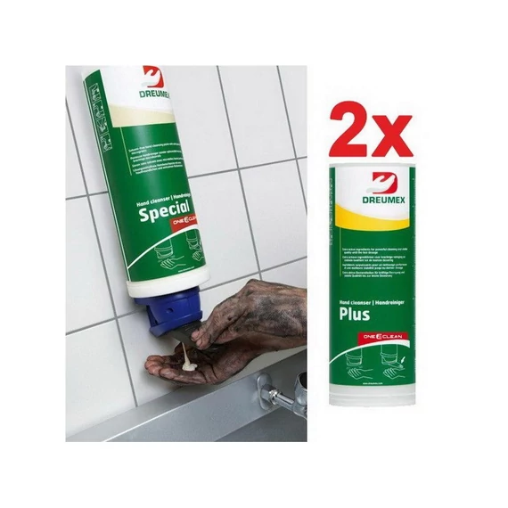 Dreumex Plus One2Clean citromsárga oldószermentes kéztisztító 2x3L + 1 db manuális adagoló
