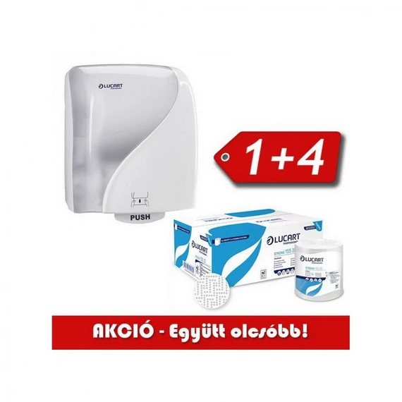 Lucart Identity autocut kéztörlő adagoló 1 db + 4 karton 861055 kéztörlő