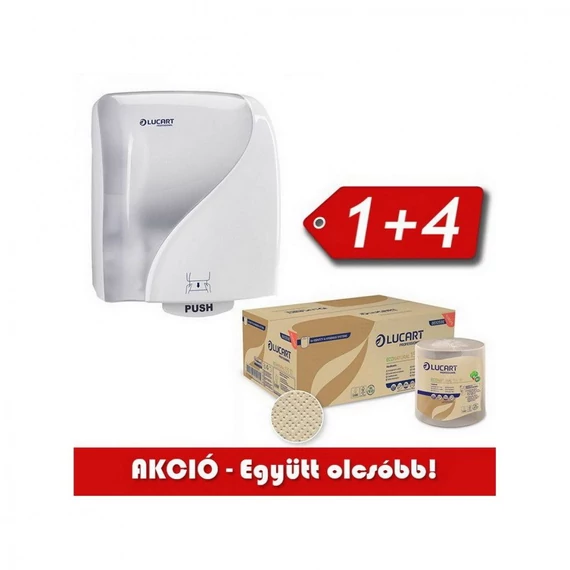 Lucart Identity autocut kéztörlő adagoló 1 db + 4 karton 861059 kéztörlő