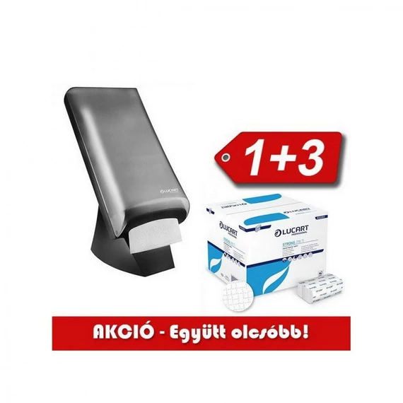 Lucart L-One asztali (sísánc) szalvéta adagoló 1 db + 3 karton 832293 szalvéta