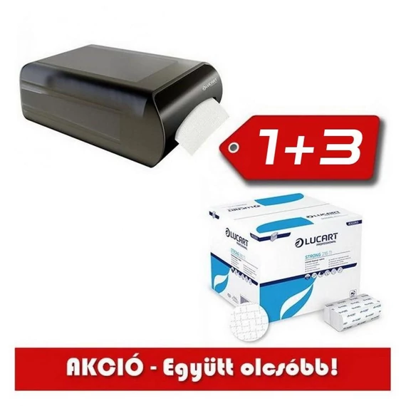 Lucart szalvéta adagoló csomag 1db adagoló 892349 + 3 karton 832293