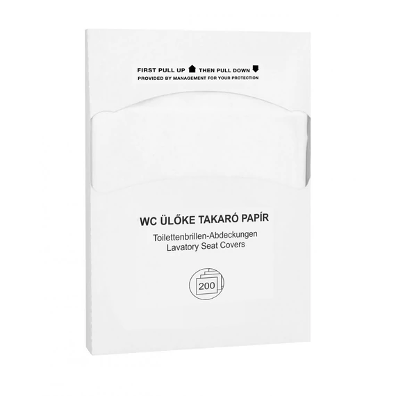 WC ülőke takaró papír, higiénikus alátét 200 db-os, 10 csomag/karton