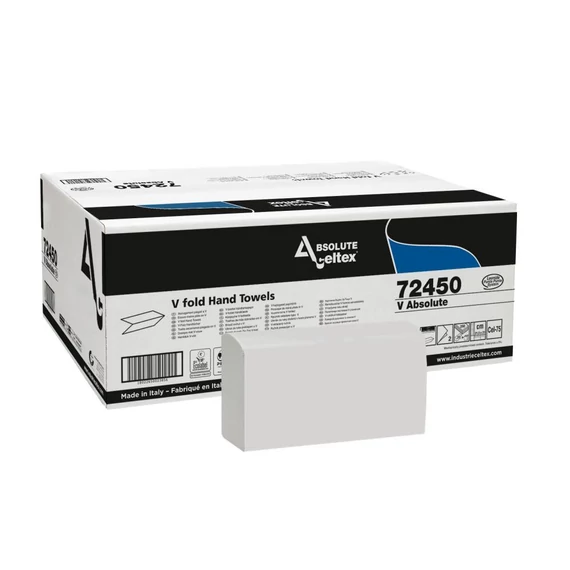 Celtex Absolute hajtogatott kéztörlő recy, 2 réteg, 21,5x21cm, 20x250lap/karton