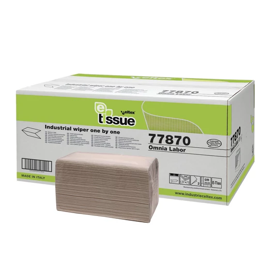 Celtex Omnia Labor hajtogatott kéztörlő E-Tissue, 2 réteg, 25x30cm, 8x300ap/karton