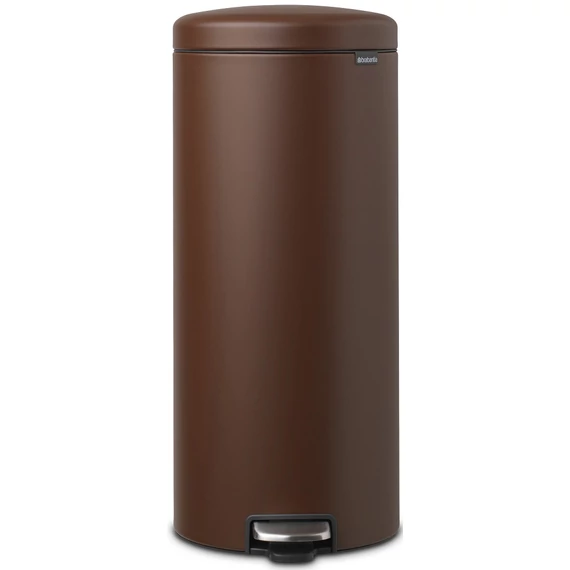 Brabantia NewIcon pedálos hulladékgyűjtő szagmentesen záródó Soft-Close fedél, műanyag tartály, 30L - G méret, acél, égetett umbra barna ásványi textúra - 208607