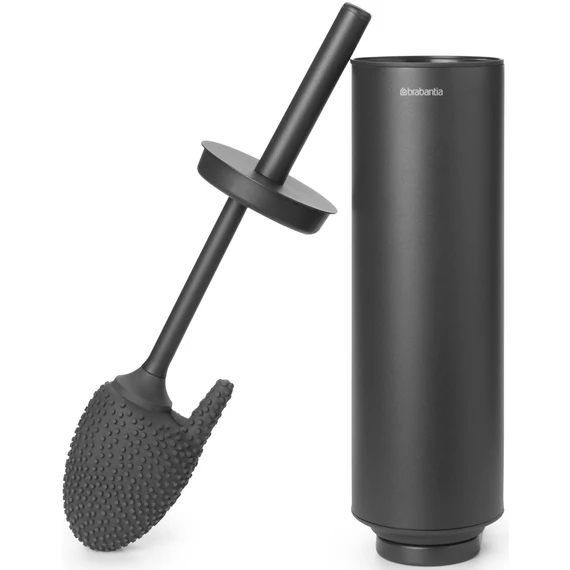 Brabantia MindSet fali WC-kefe tartó higiénikus szilikon fejű WC-kefével, acél, határtalan szürke ásványi textúra - 303005