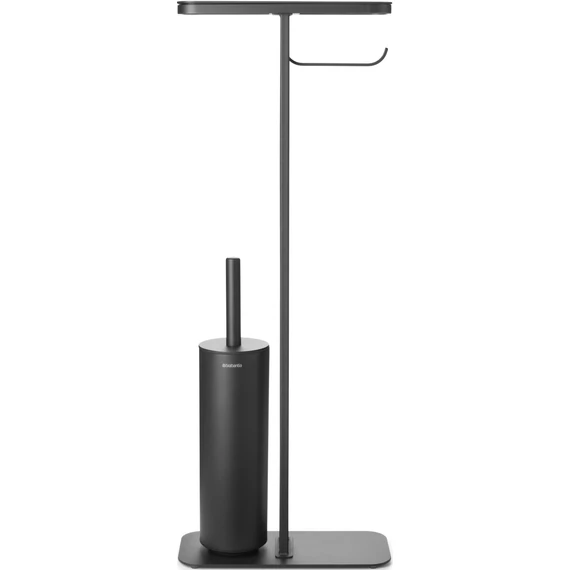 Brabantia MindSet WC-inas - WC-papír tartó állvány polccal, WC-kefével, acél, határtalan szürke ásványi textúra - 303043