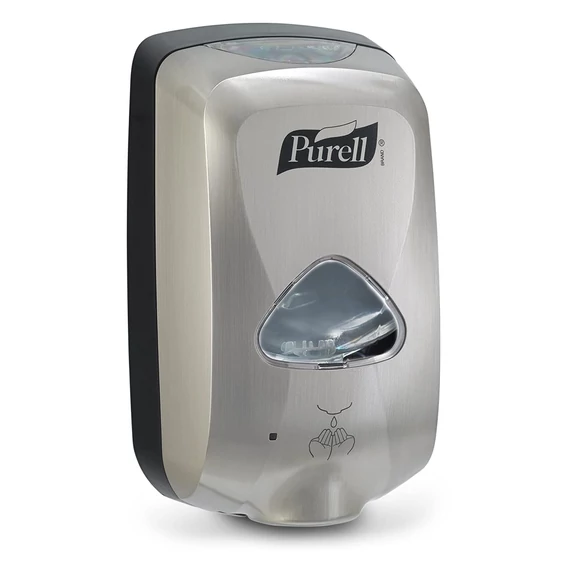 PURELL automata kézfertőtlenítő gél adagoló, TFX rendszer, 1200 ml, érintésmentes szenzoros működtetéssel, elemes, ezüst színű