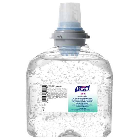 PURELL VF+ erős széles hatásspektrumú, erős virucid hatású kézfertőtlenítő gél utántöltő patron, TFX rendszer, 1200 ml