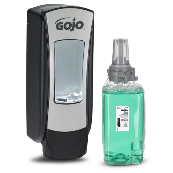 GOJO ADX-12 Starter kezdőcsomag D2 - 1db fekete ADX-12 nyomógombos adagoló + 1db Luxus habszappan és habtusfürdő patron 1250ml