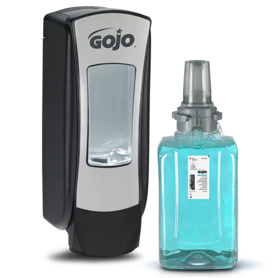 GOJO ADX-12 Starter kezdőcsomag D2 - 1db fekete ADX-12 nyomógombos adagoló + 1db Freshberry habszappan patron 1250ml