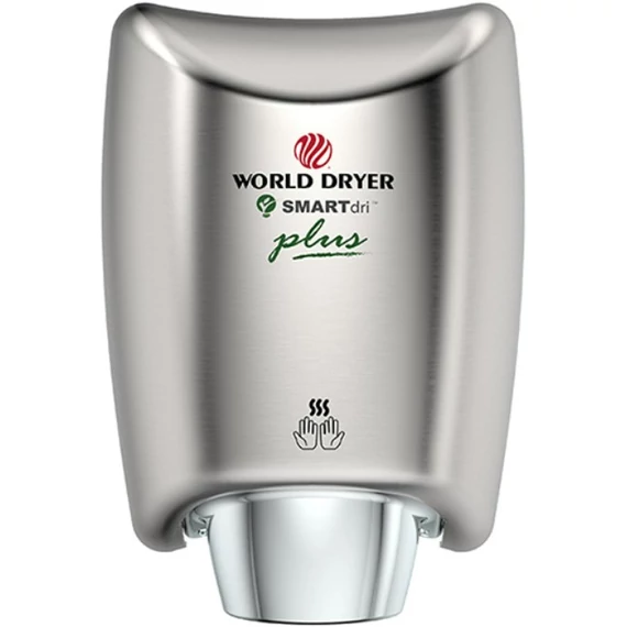 WORLD DRYER SMARTdri Plus okos kézszárító, állítható sebesség és fűtőszál, 400-1200W, 10mp, r.m. acél selyem, K48-973P2