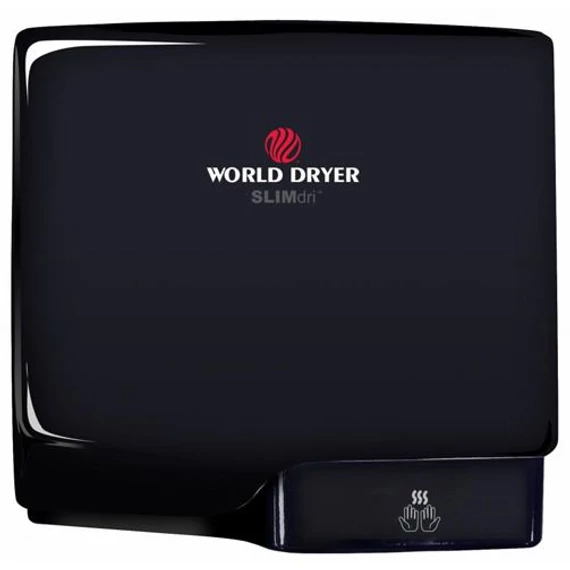 L-162 WORLD DRYER SLIMdri automata kézszárító, alumínium, fekete 950 W, 10-12 mp, 83 dB